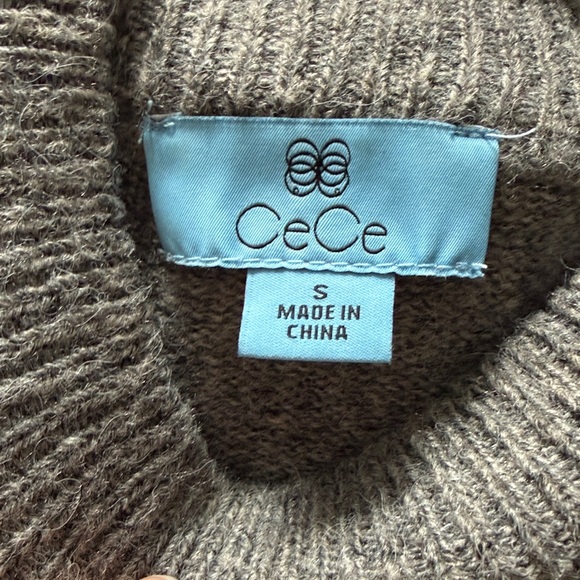 CeCe Mock Neck embellished Bow Sweater Dress size Small in Gray - Picture 4 of 8